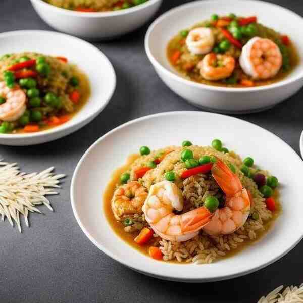 Рис с овощами и креветками